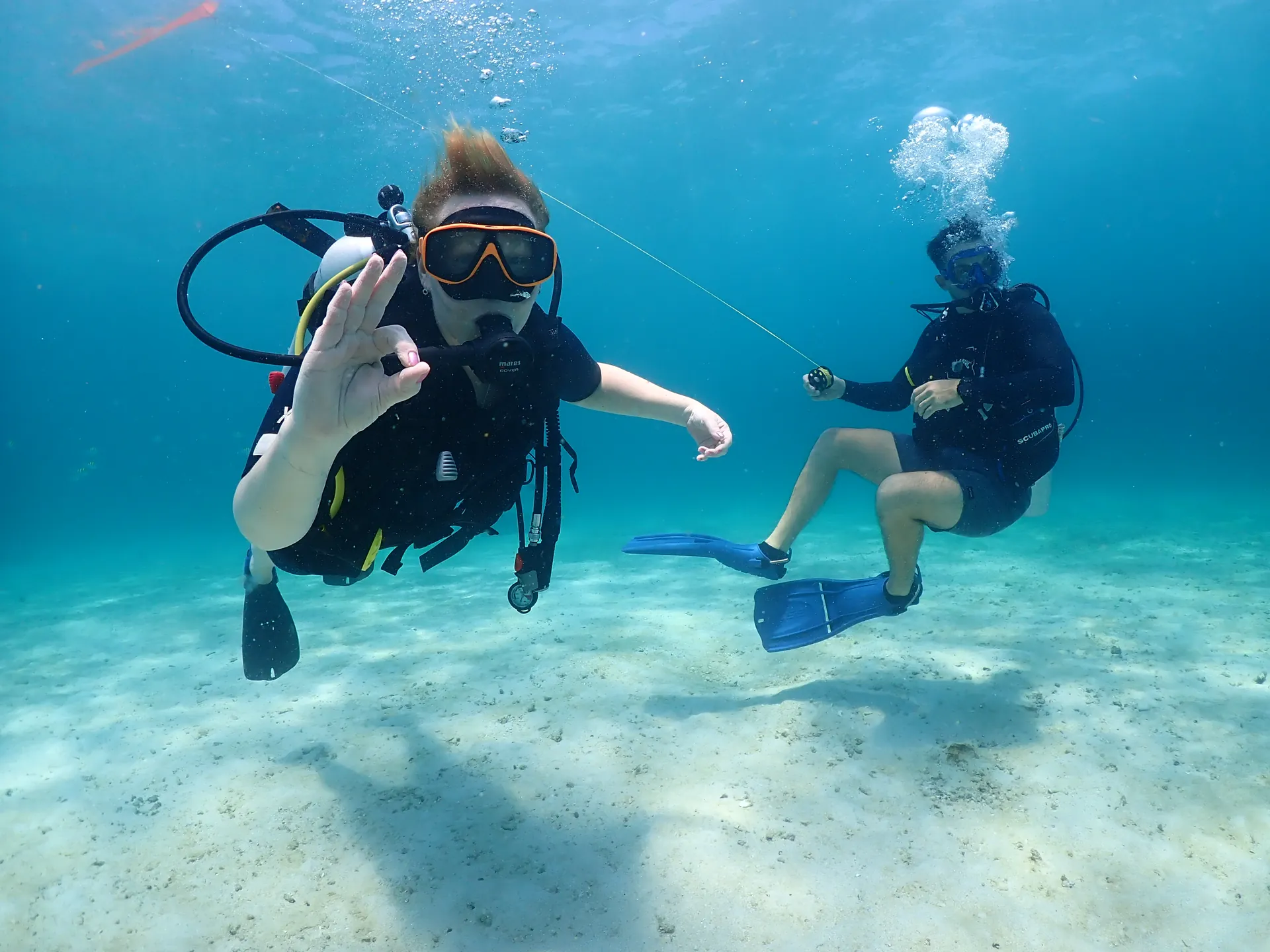 Open Water students during training in Gili Trawangan