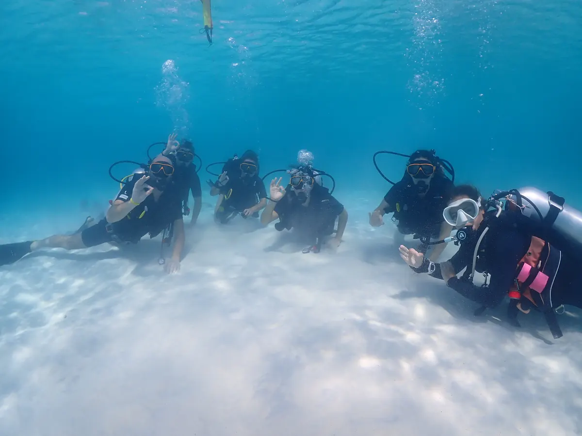 Try dive students learning in the shallows of Koh Lipe