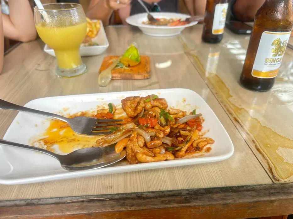 Thai lunch served at the dive school