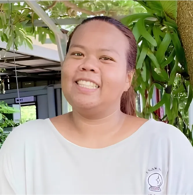 Kaw smiling at the La Bombona Diving dive centre in Koh Lipe