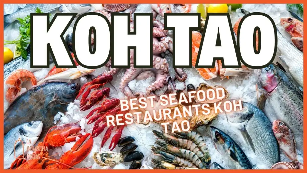 A platter of freshly grilled fish and prawns served at a beachside restaurant on Koh Tao